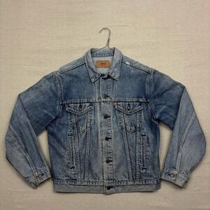 Vintage Levis 70506 0217 Denim Trucker Jacket Blue‎ Cotton Made in USA Mens
